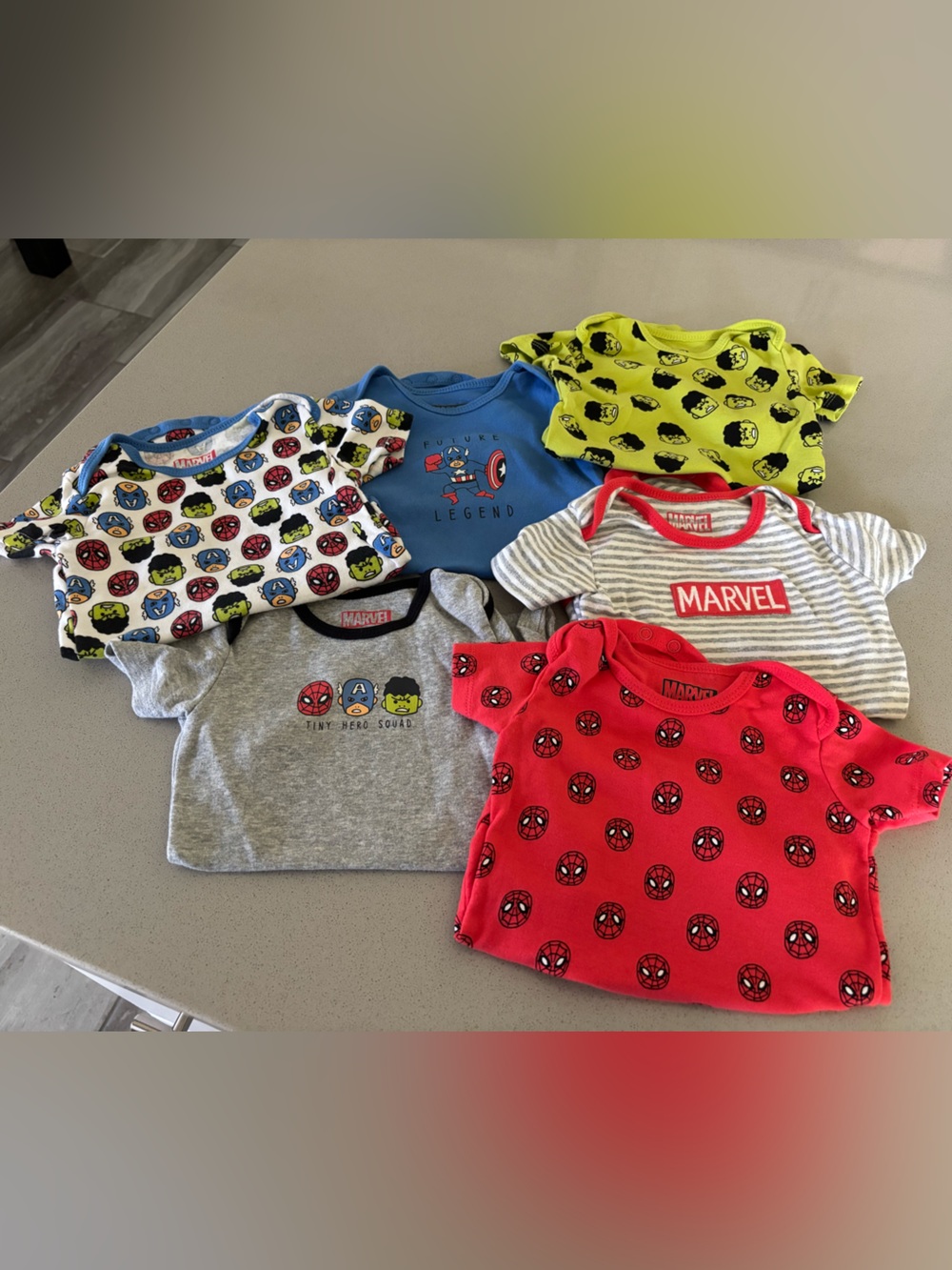 6 Marvel superhero baby onesies